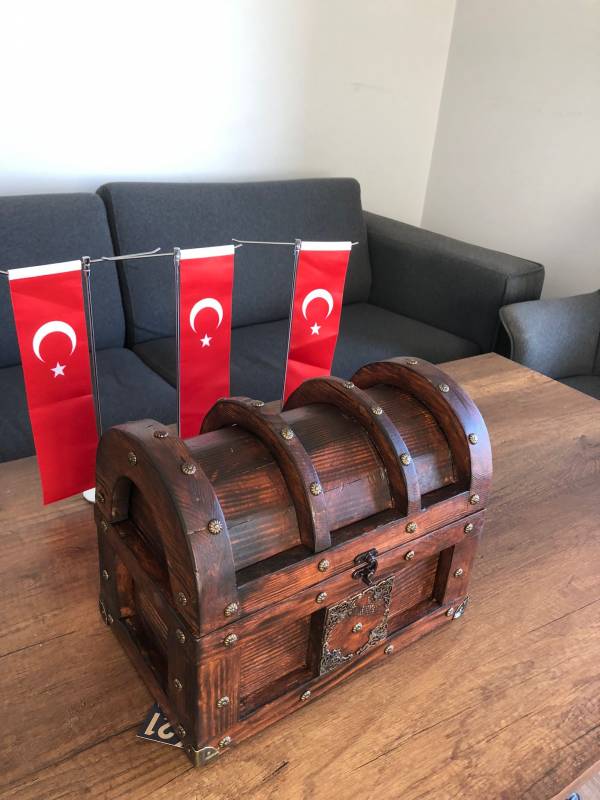 Dekoratif Sandık - El İşçiliği Çam Ağacı Eskitme Tasarım - Görsel 14